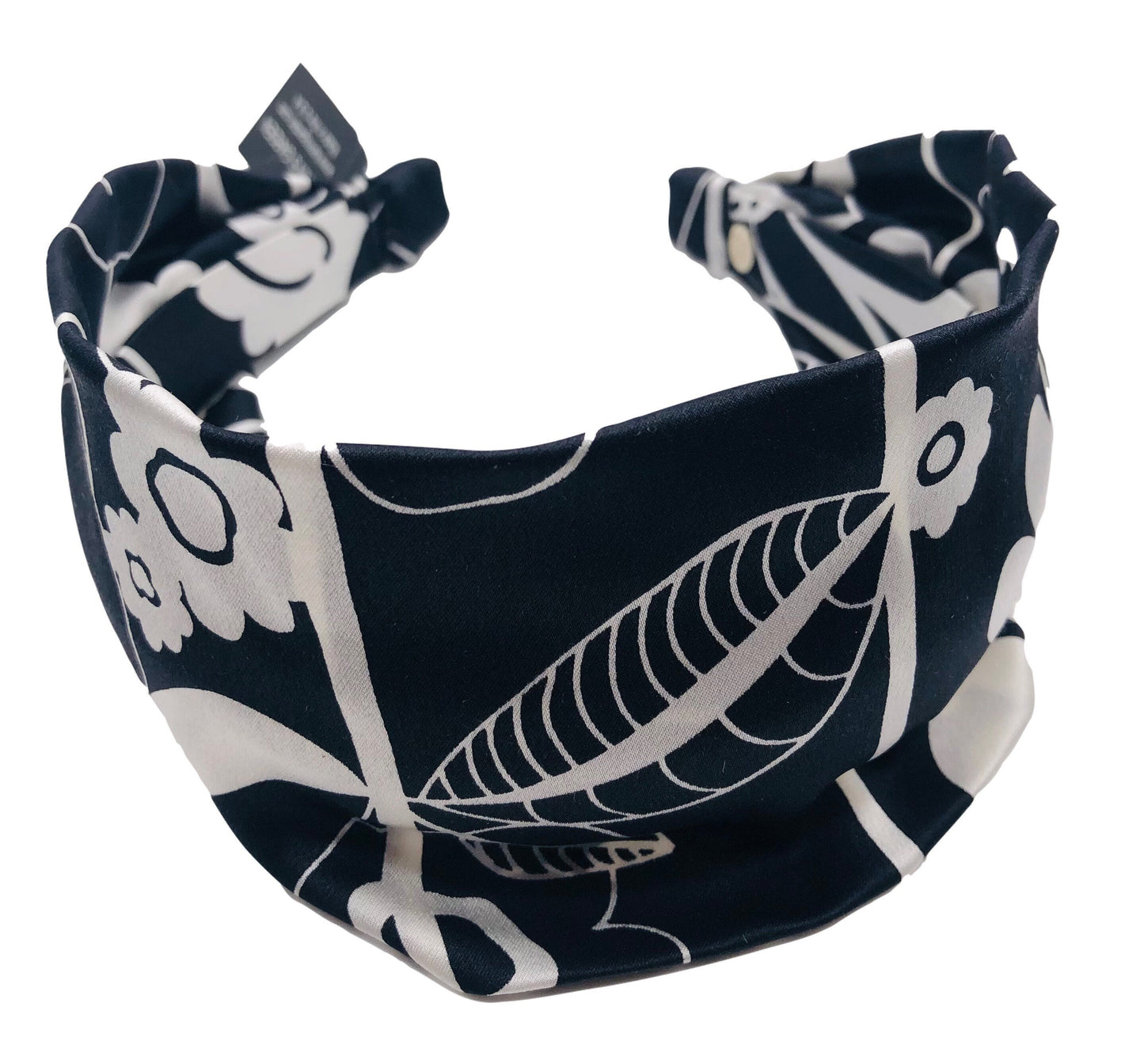 Karin's Garden 2 1/2"- 3" Floral Retro Silk Scarf Headband. Handmade in the USA.