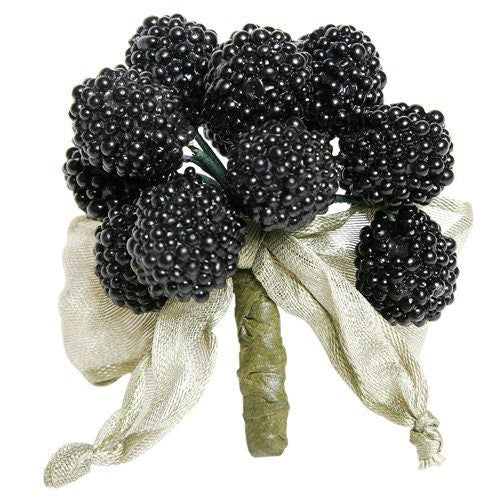 Black Berry Brooch with Sheer Bow, 3.5" – Handmade