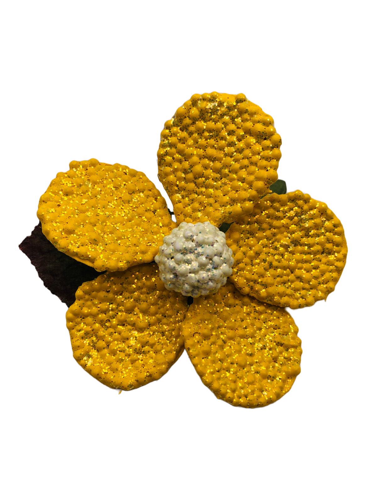 Rock Sugar Yellow Beaded Daisy Brooch, 3" – Brights