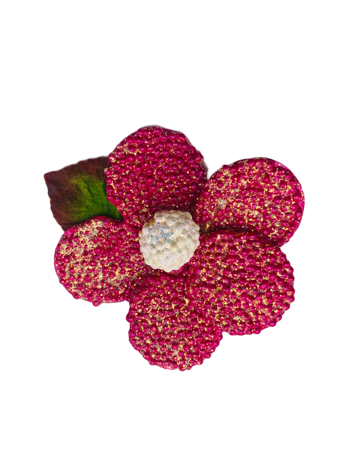 Rock Sugar Pink Beaded Daisy Brooch, 3" – Brights