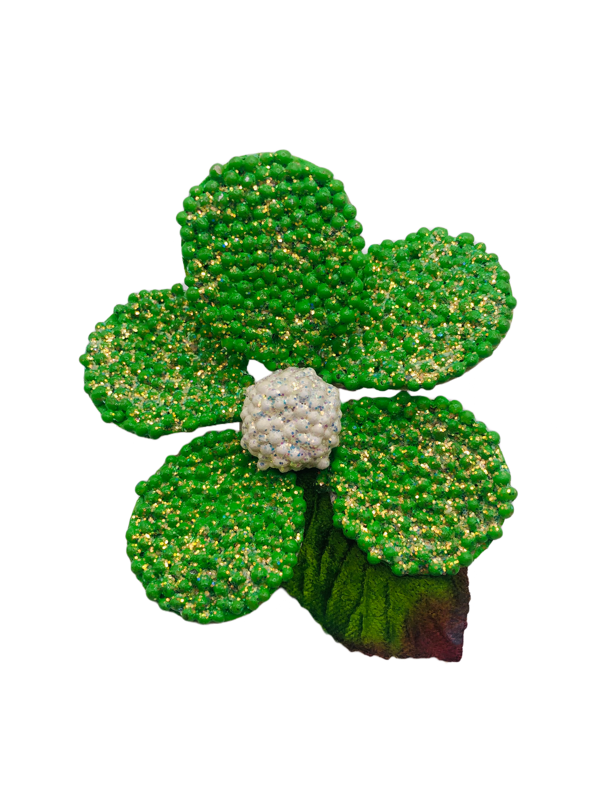Rock Sugar Lime Beaded Daisy Brooch, 3" – Brights