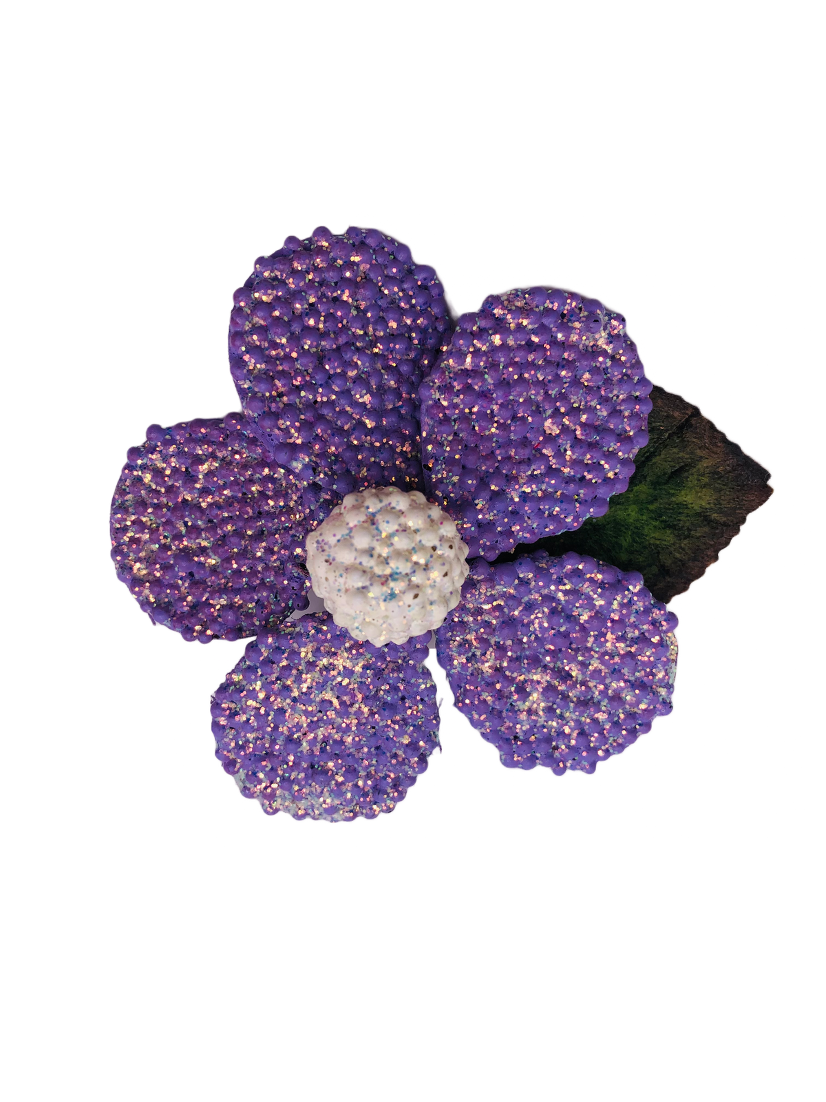 Rock Sugar Purple Beaded Daisy Brooch, 3" – Brights