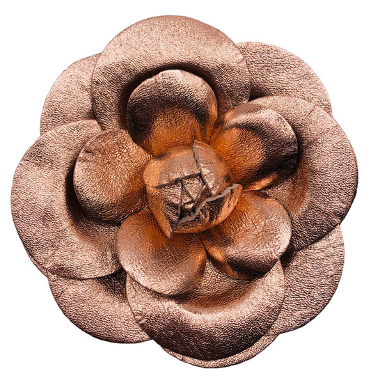 Karin’s Garden Rose Gold Leather Camellia
