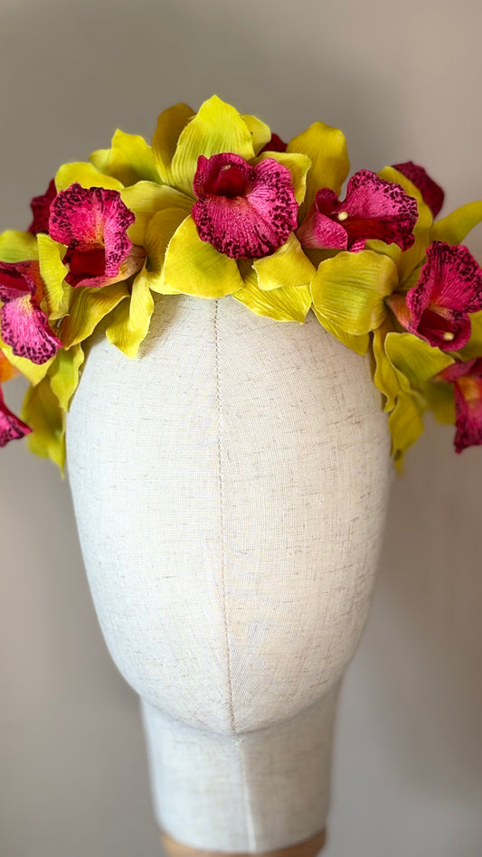 Karin’s Garden “Chloe” Vanda Orchid Headband – Couture Floral Statement Headpiece | Handmade in USA