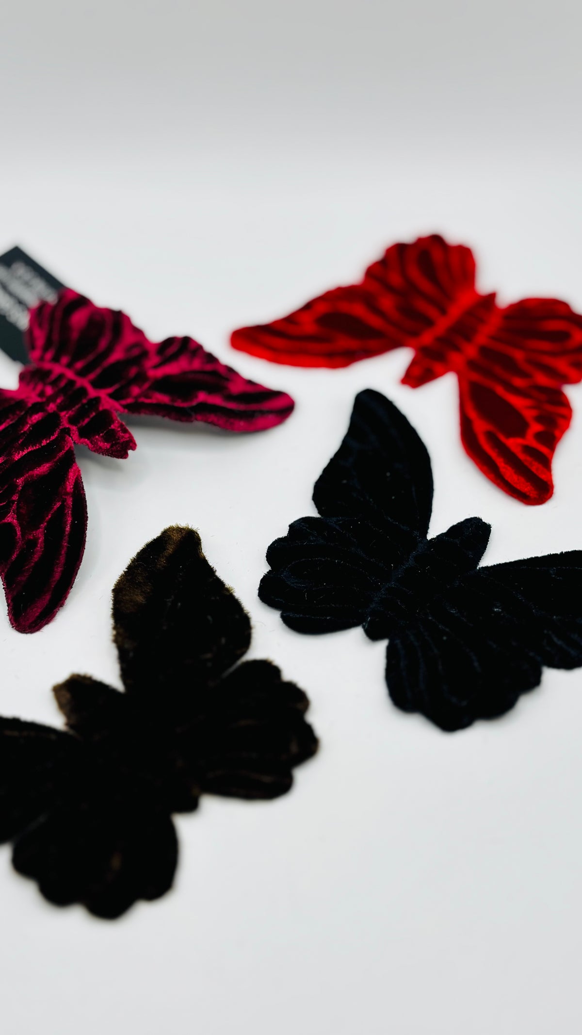 Mariposa Wine Velvet Butterfly Clip Handmade in the USA.  Clip into hair, onto lapel, dress, handbag and more.