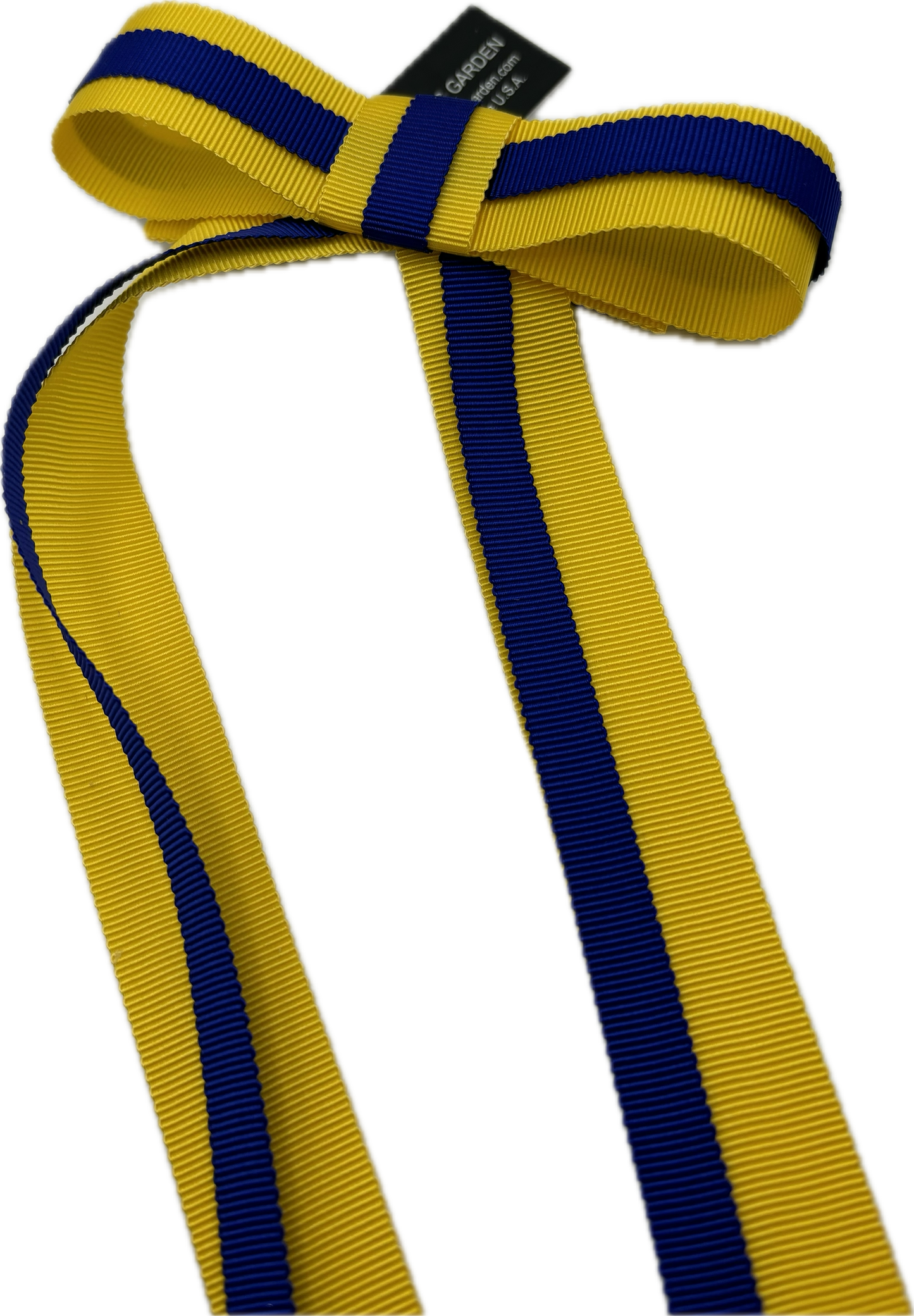 Karin's Garden Blue & Gold Grosgrain Bow Clip