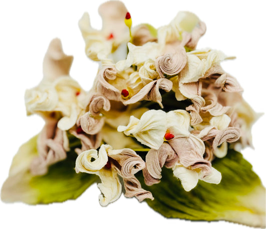Ivy Hydrangea Flower Pin Brooch Pink