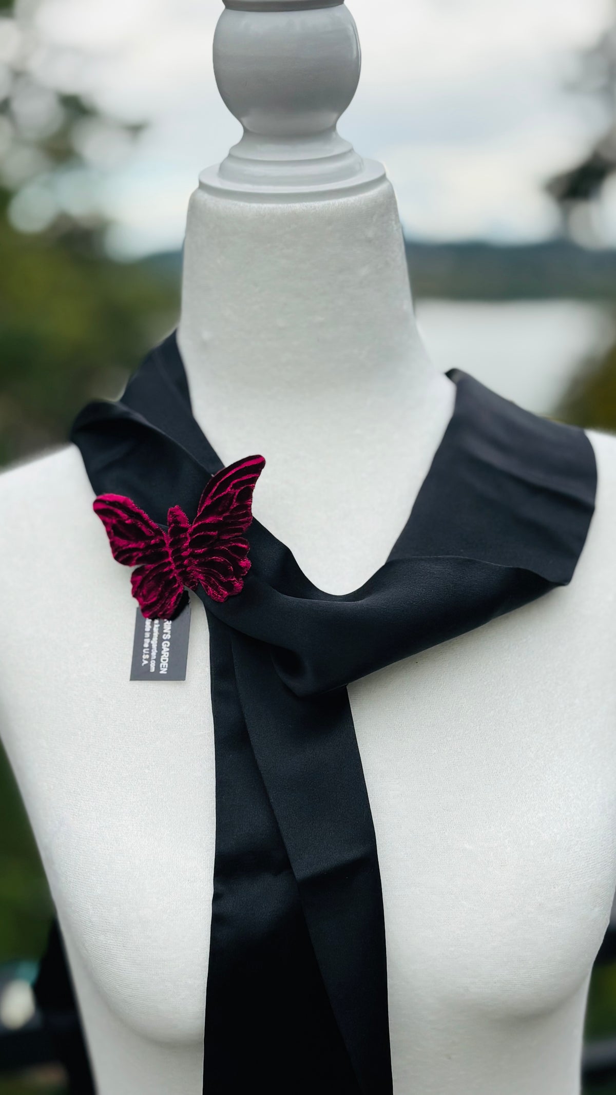 Mariposa Wine Velvet Butterfly Clip Handmade in the USA.  Clip into hair, onto lapel, dress, handbag and more.
