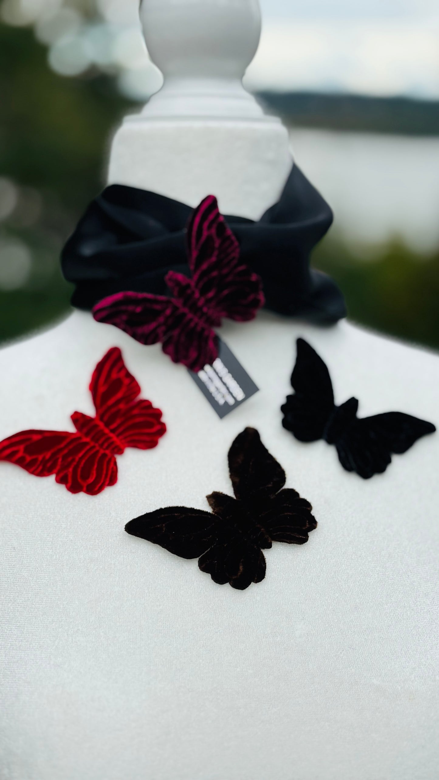Mariposa Wine Velvet Butterfly Clip Handmade in the USA.  Clip into hair, onto lapel, dress, handbag and more.