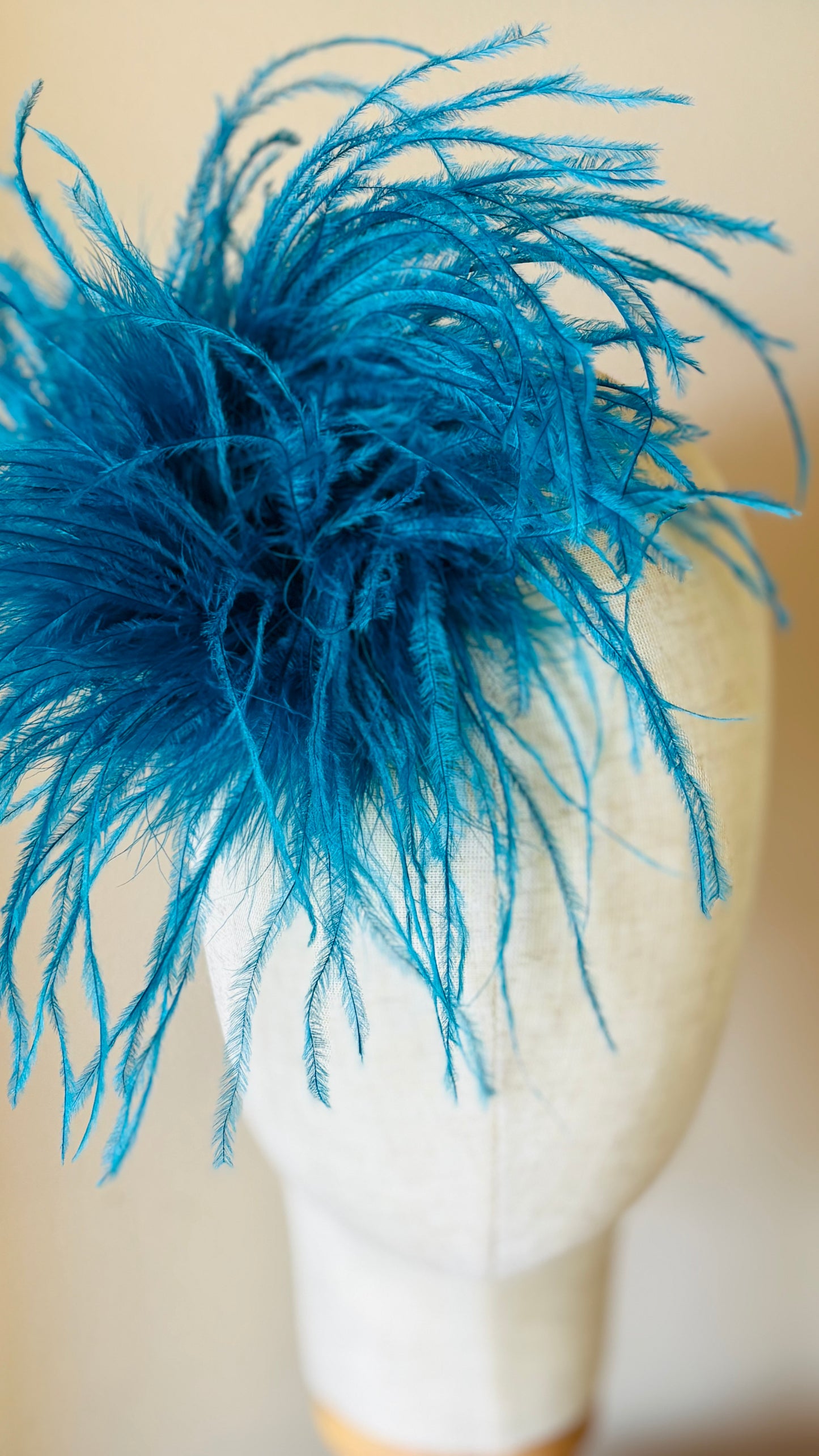 Dietrich Petite Ostrich Pin & Clip in Teal.  Handmade in the USA. Genuine Ostrich. Available in many colors.  Available in Petite or Grand