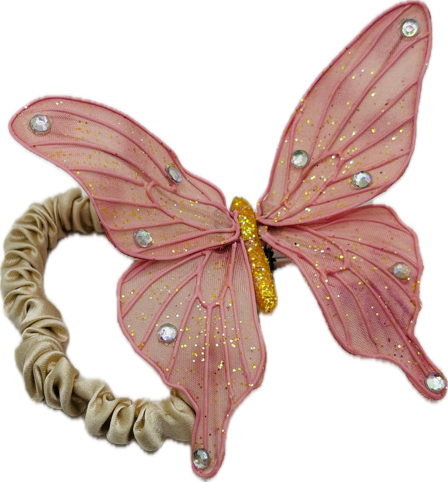 "Vanessa" Karin's Garden 3" Pink Butterfly clip. Bendable petals. Wear in your hair, clip to wristlet, clip on lapel, tank top or dress.  Clothing by detailsdancewear