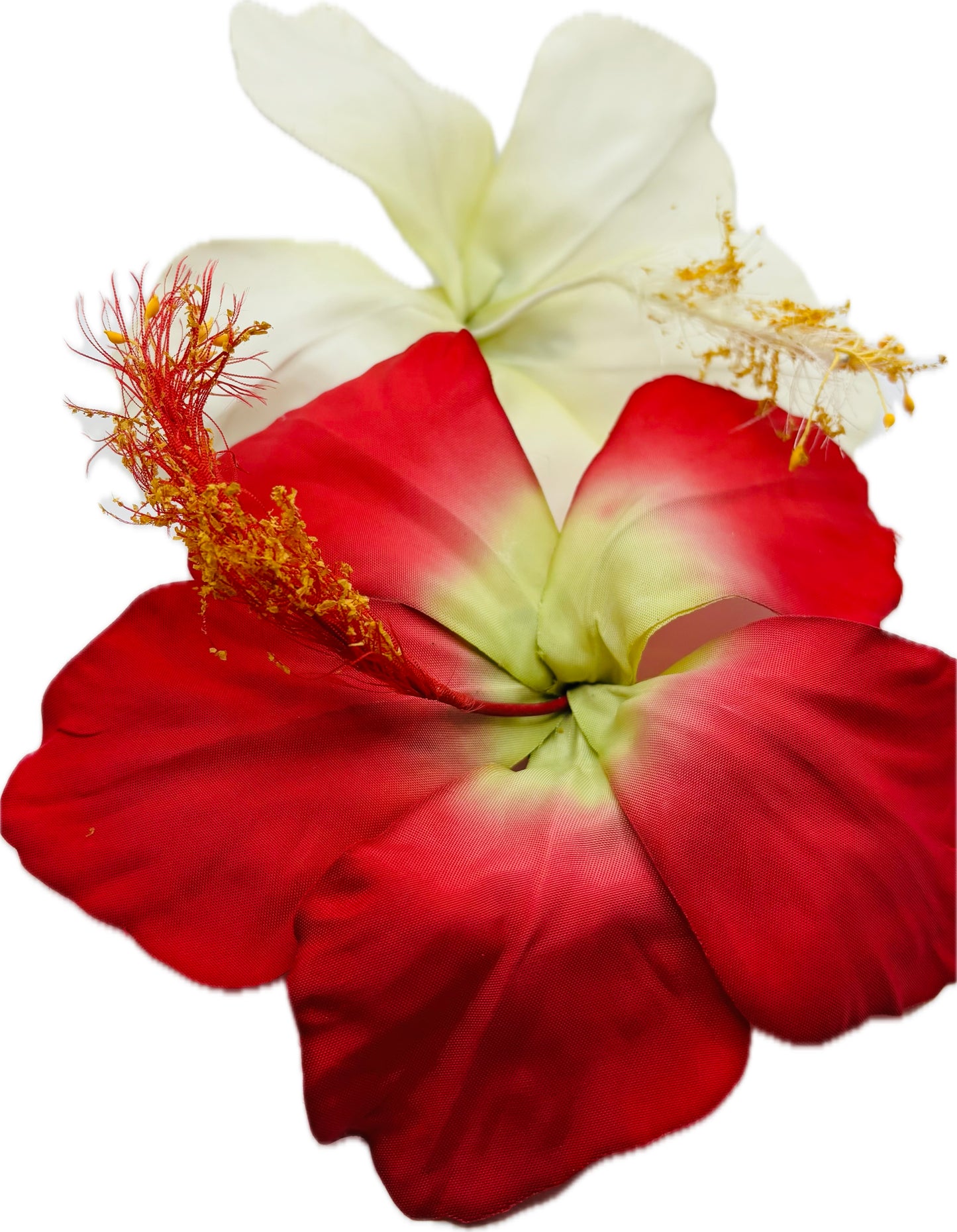 "Calista" 6" Red Amaryllis Brooch & Clip.  Pin or Clip to hair, lapel, dress, handbag, hat, necklace & more.