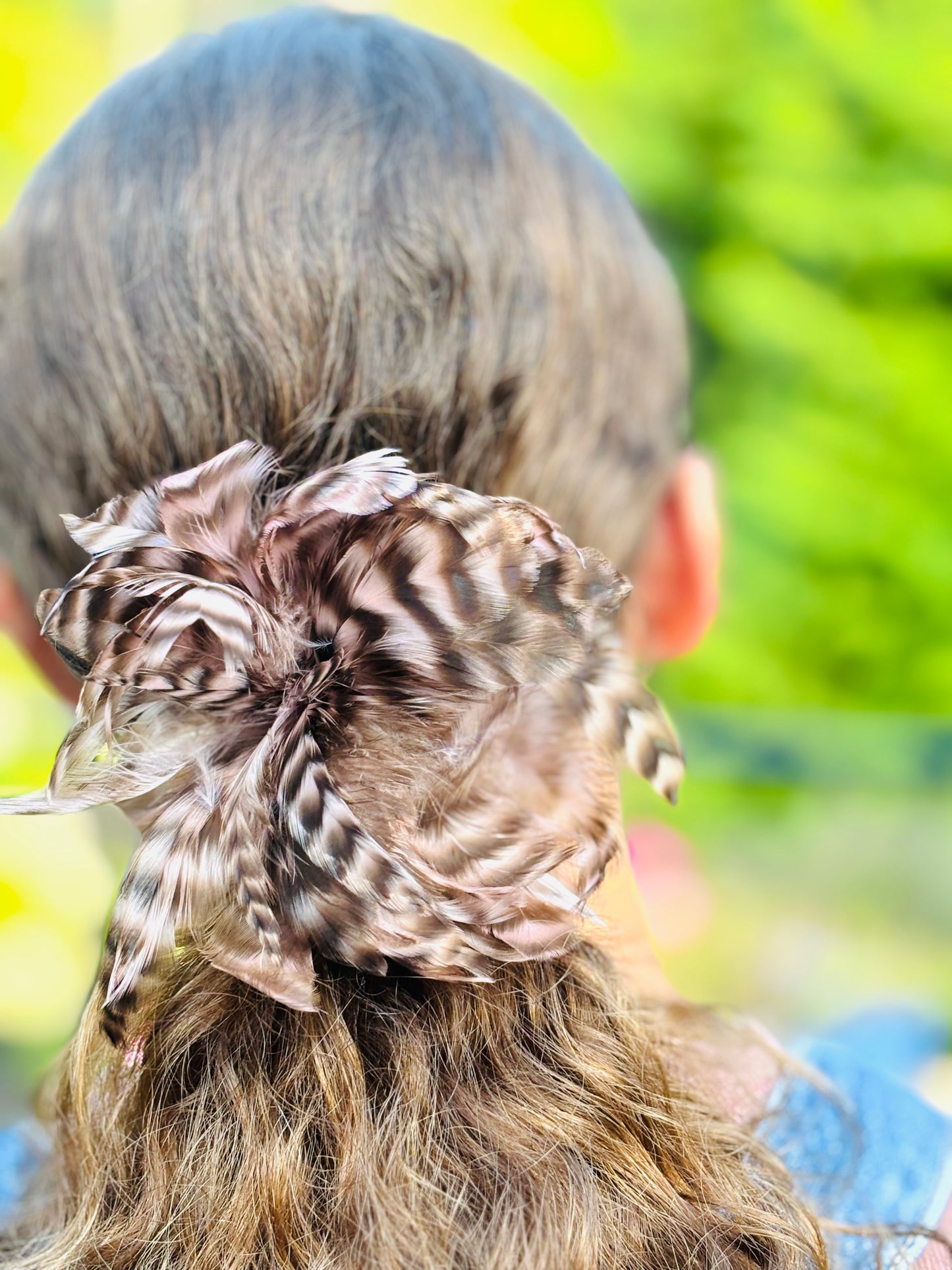 Pink Feather Pin-Clip Duo.  Each one is made by hand and varies slightly.