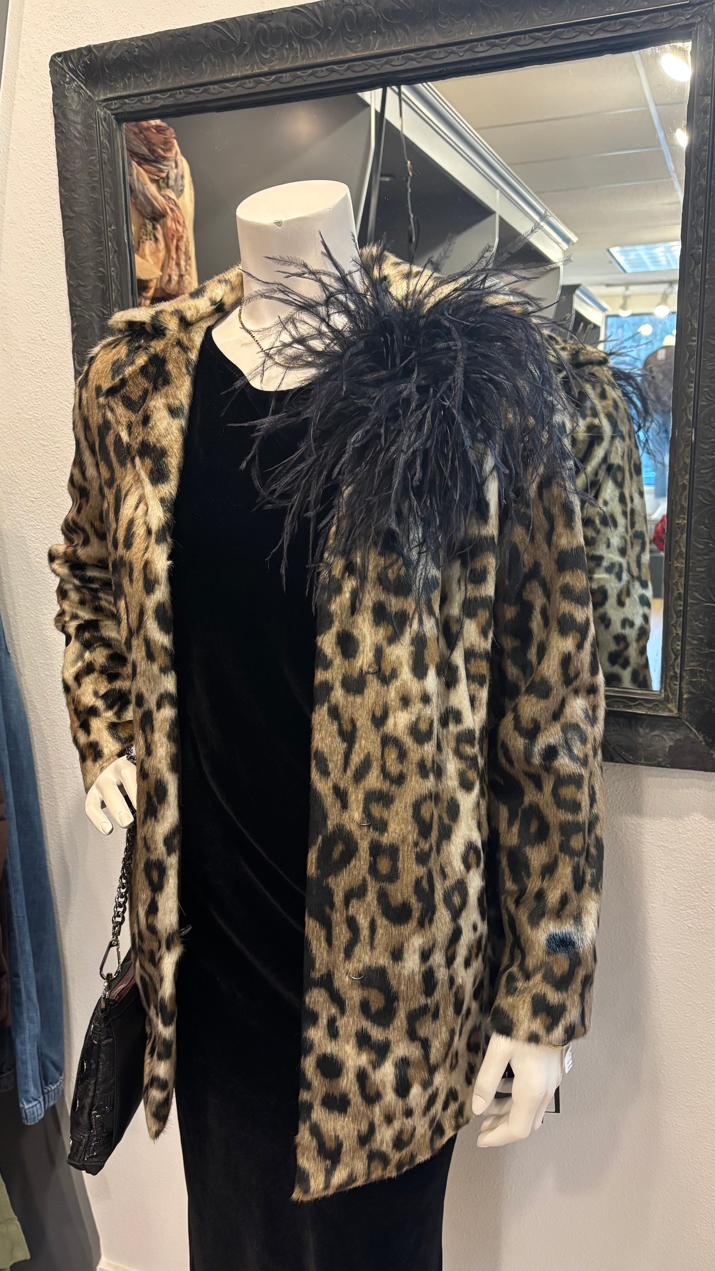 "Dietrich" Grand Ostrich Pin & Clip in Blue/Gray.  Made in the USA. Genuine Ostrich. Available in many colors.  Available in Grand or Petite