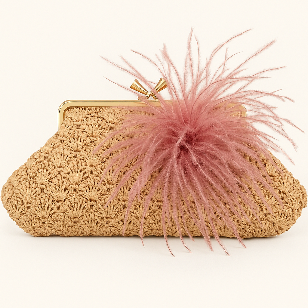 "Dietrich" Petite Ostrich Pin & Clip in Velvet Aubergine. Made in the USA. Genuine Ostrich. Available in many colors.  Available in Petite