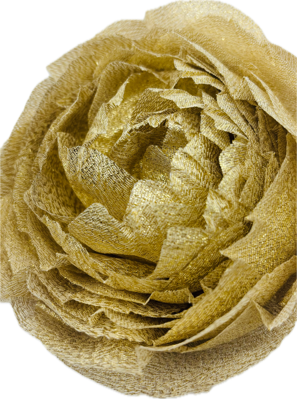 Gold Metallic Flower Pin and Clip.  Pin or Clip to lapel, into hair, onto bag and more.  Made in the USA with Love