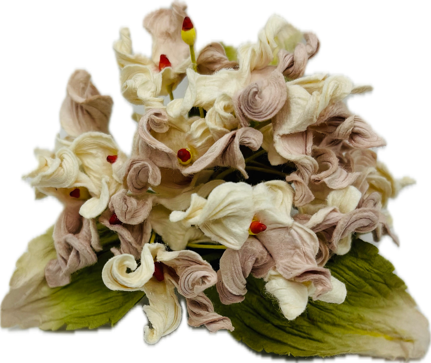 Ivy Hydrangea Flower Pin Brooch Pink