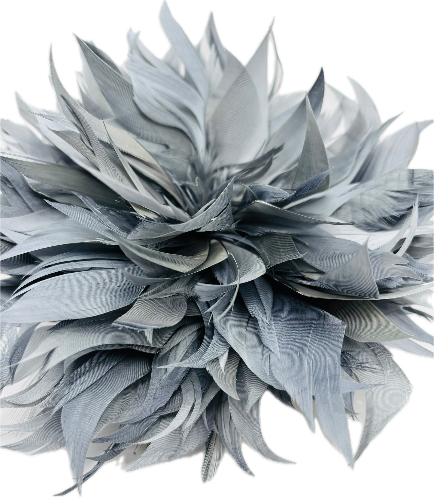 "Josephine" Feather Brooch & Clip in Gray.  Wear on your lapel, dress, in your hair, on purse, hat and more.