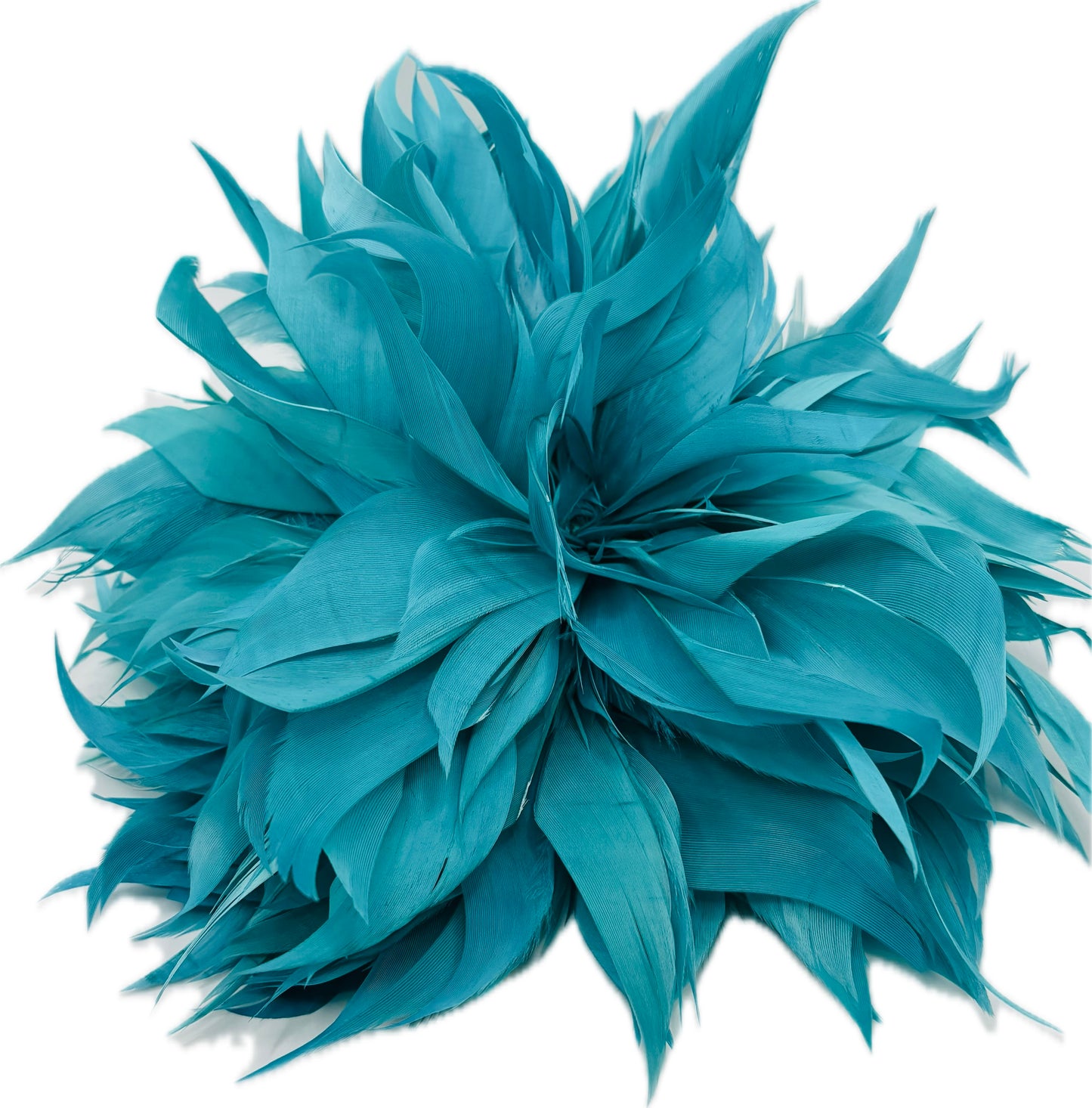 "Josephine" Feather Brooch & Clip in Aqua .  Wear on your lapel, dress, in your hair, on purse, hat and more.