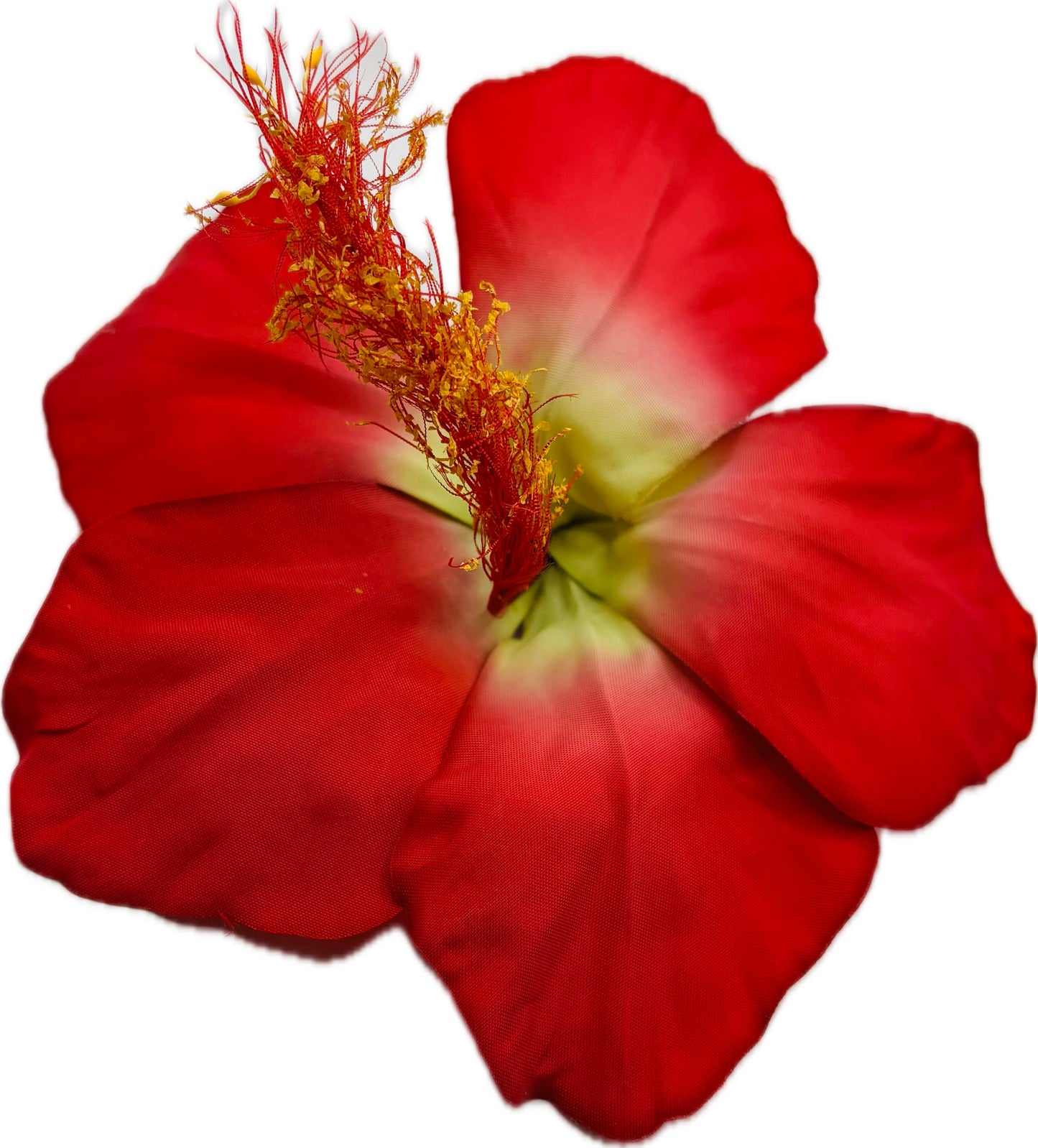 "Calista" 6" Red Amaryllis Brooch & Clip.  Pin or Clip to hair, lapel, dress, handbag, hat, necklace & more.