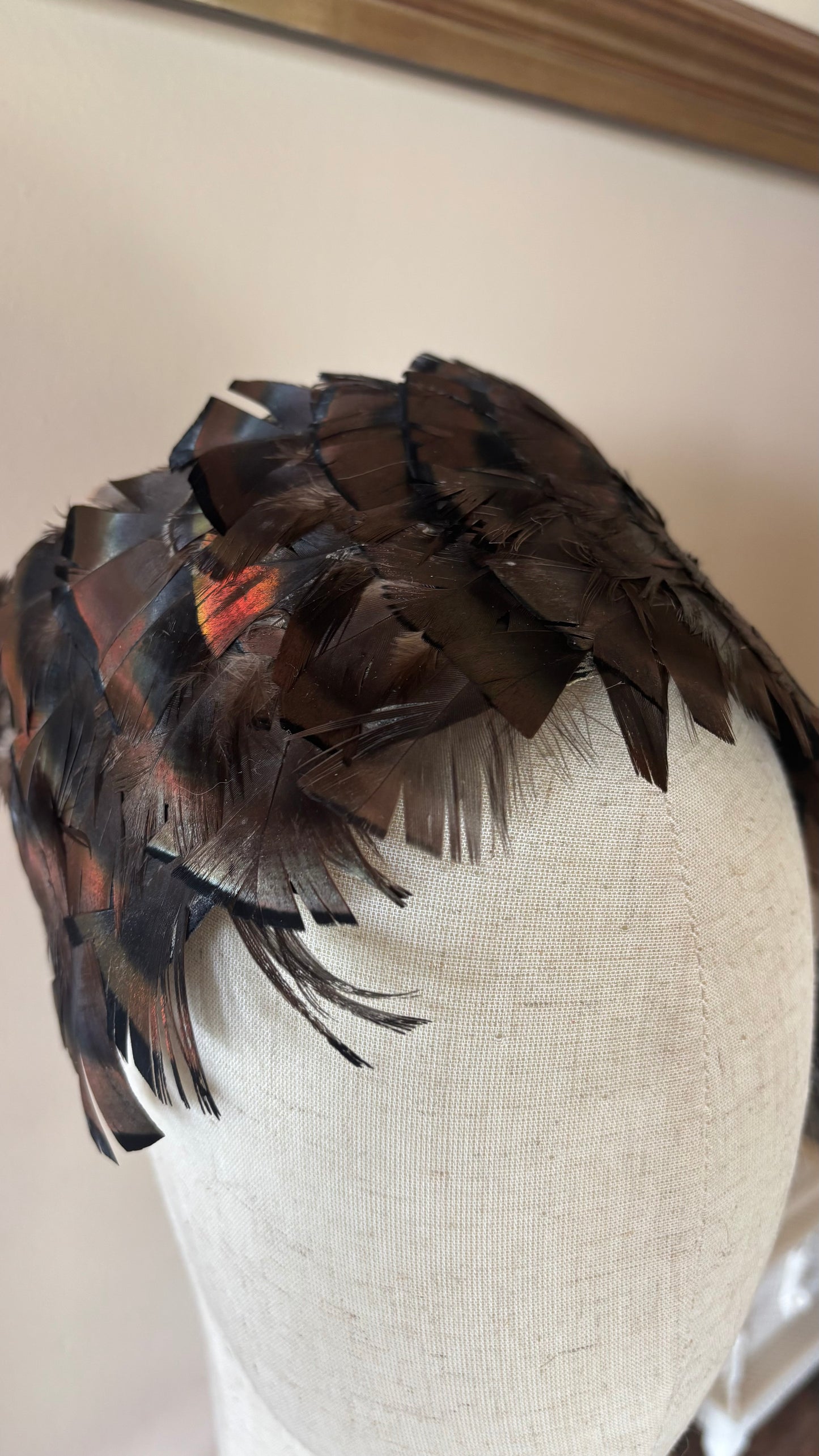 Garbo Bronze Feather Couture Headband