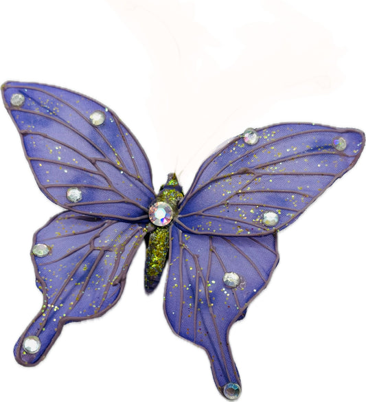 Karin’s Garden 3” “Tinker Bell” Lavender Glitter Butterfly Pinch Clip.