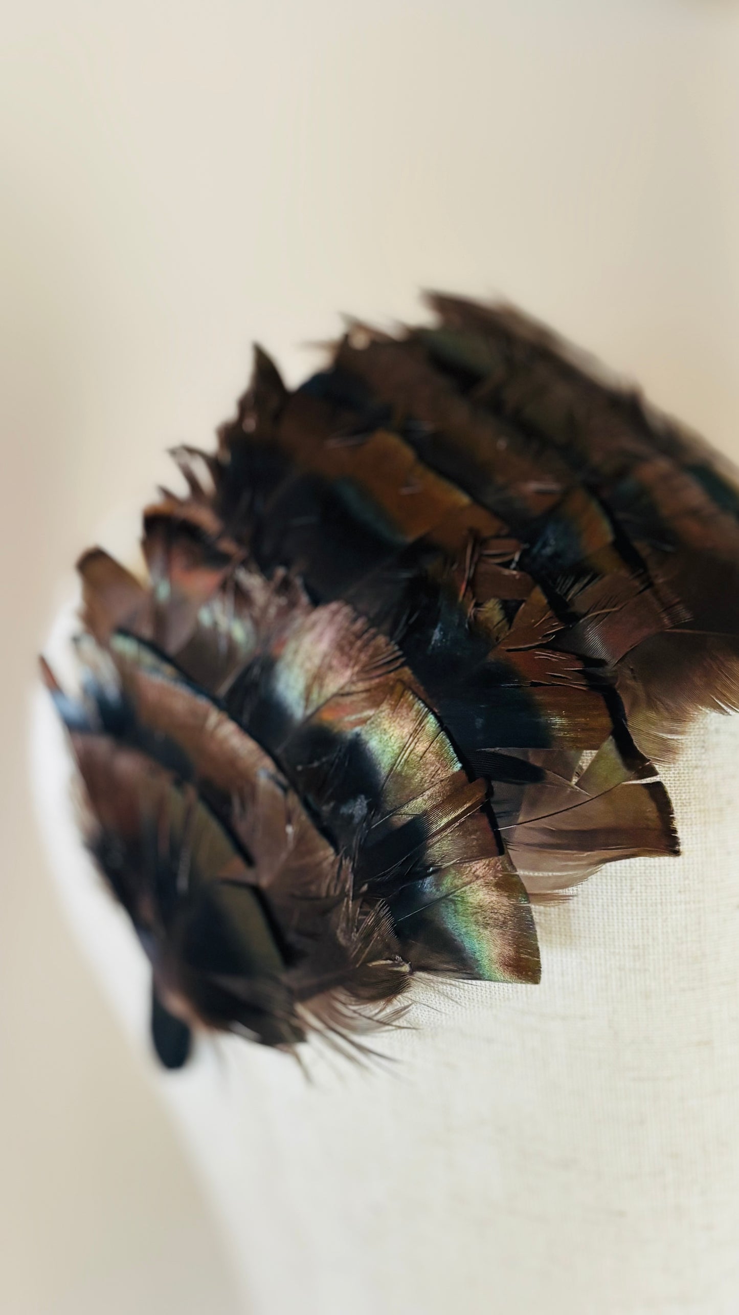 Garbo Bronze Feather Couture Headband