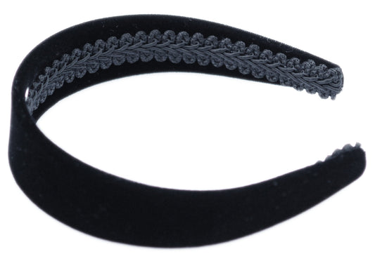 Karin's Garden 1.5" Velvet Headband Black Made in the USA