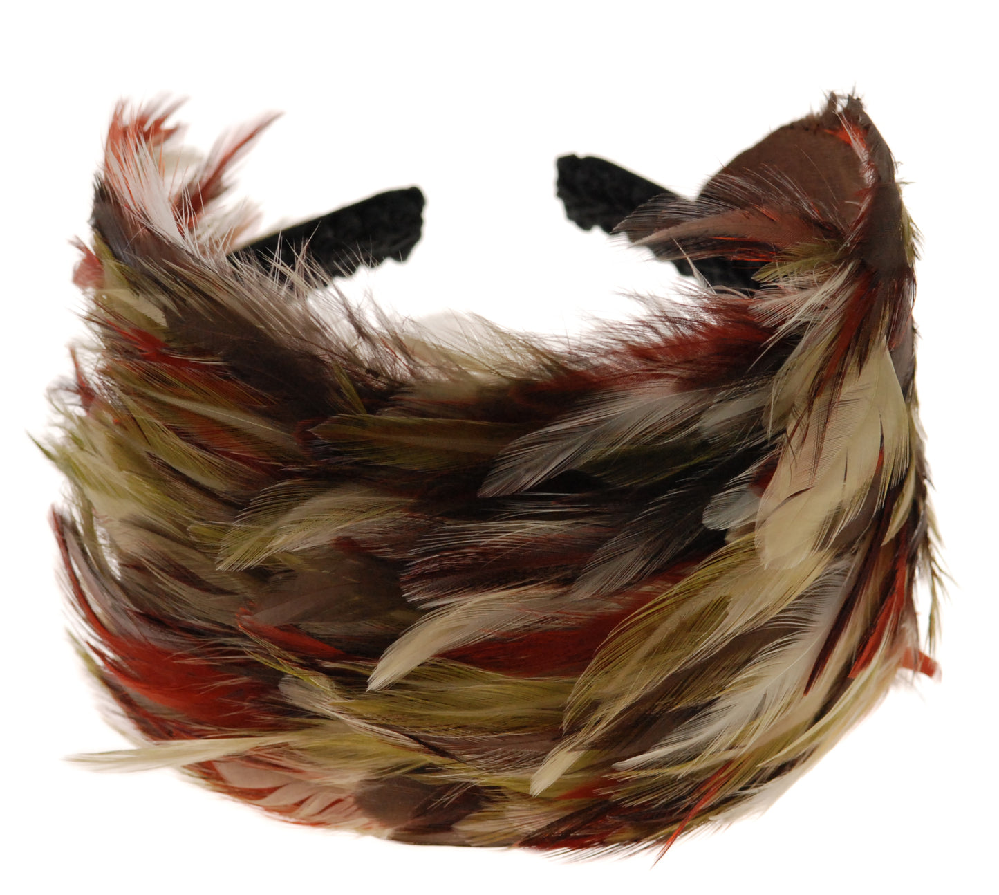 Karin's Garden Feather Couture Headband in Rust/Ivory/Neutrals