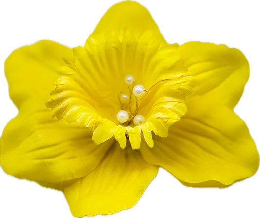 Daffodil 5" Pin or Clip into hair, onto dress, lapel, hat and more.