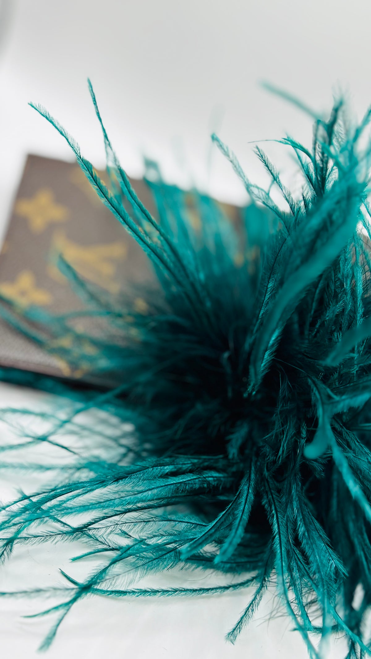 Dietrich Petite Ostrich Pin & Clip in Emerald.  Handmade in the USA. Genuine Ostrich. Available in many colors.  Available in Petite or Grand