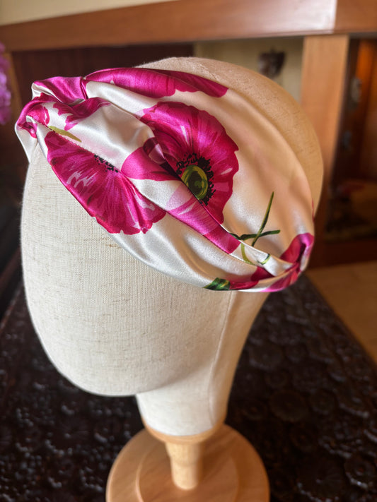 Karin’s Garden “Aimee” Silk Poppies Interlocking Soft Headband.  Made in the USA