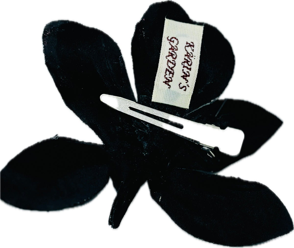 Chartreuse Crushed Velvet Orchid with pearl center Clip into hair, onto lapel, handbag and more