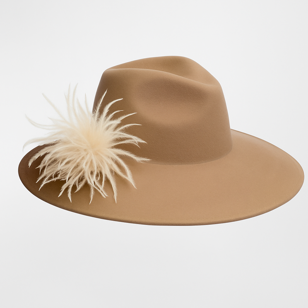 "Dietrich" Petite Ostrich Pin & Clip in Velvet Aubergine. Made in the USA. Genuine Ostrich. Available in many colors.  Available in Petite