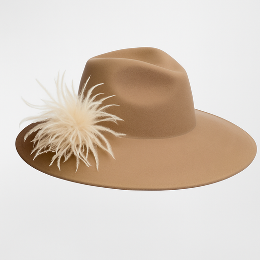 "Dietrich" Petite Ostrich Pin & Clip in Ivory.  Made in the USA. Genuine Ostrich. Available in many colors.  Available in Petite or Grand