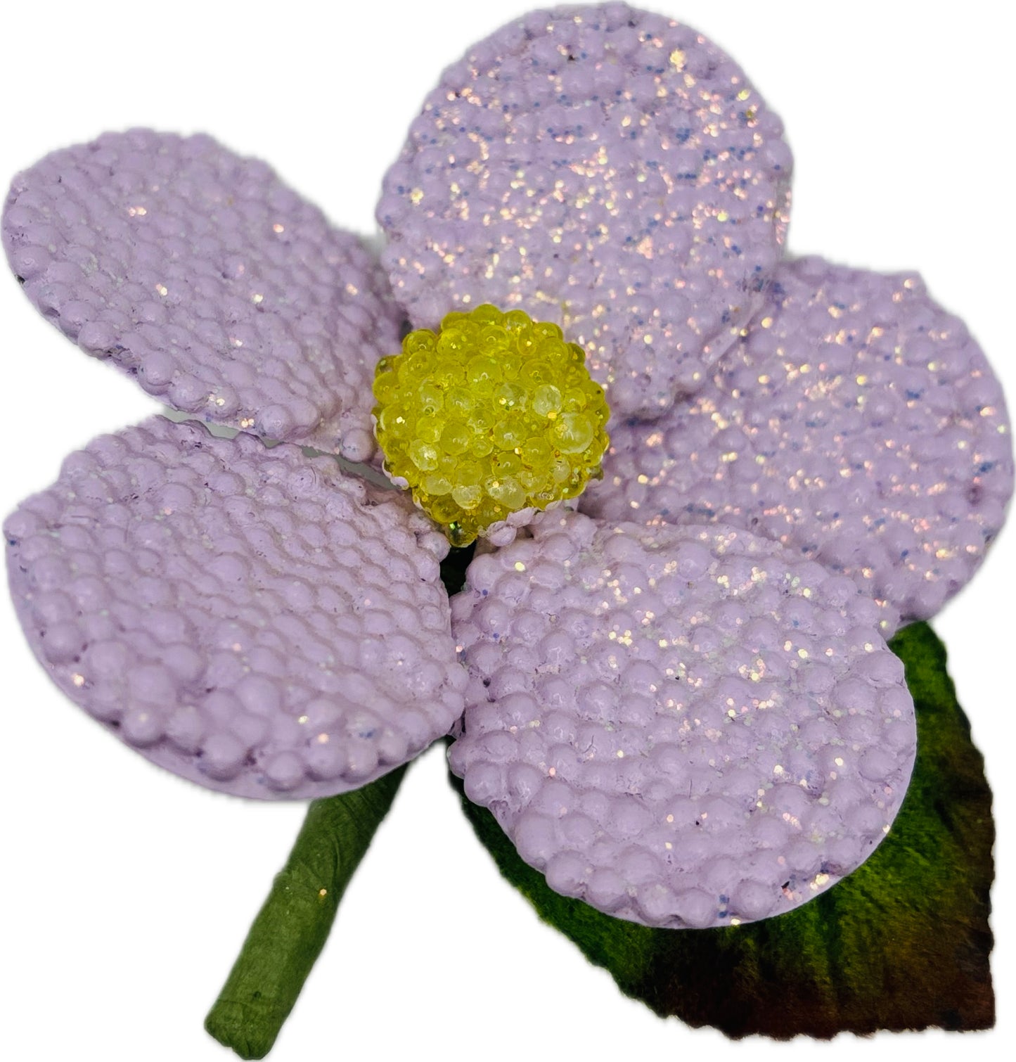 "Rock Sugar" Lavender Pastel Beaded Daisy Flower Pin.  Karin's Garden 3"