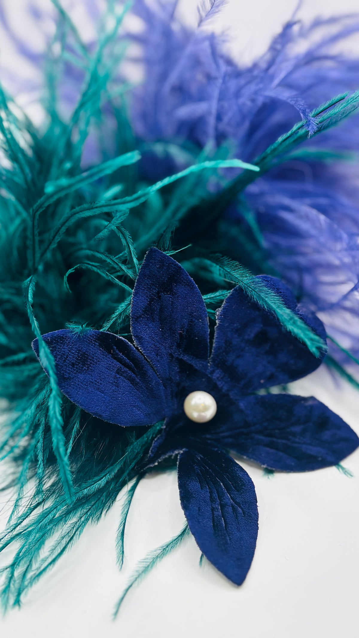 Dietrich Petite Ostrich Pin & Clip in Emerald.  Handmade in the USA. Genuine Ostrich. Available in many colors.  Available in Petite or Grand
