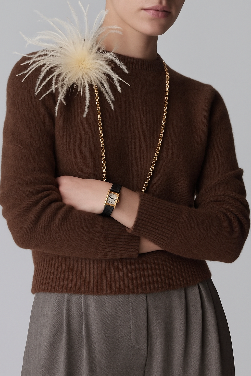 "Dietrich" Petite Ostrich Pin & Clip in Velvet Aubergine. Made in the USA. Genuine Ostrich. Available in many colors.  Available in Petite