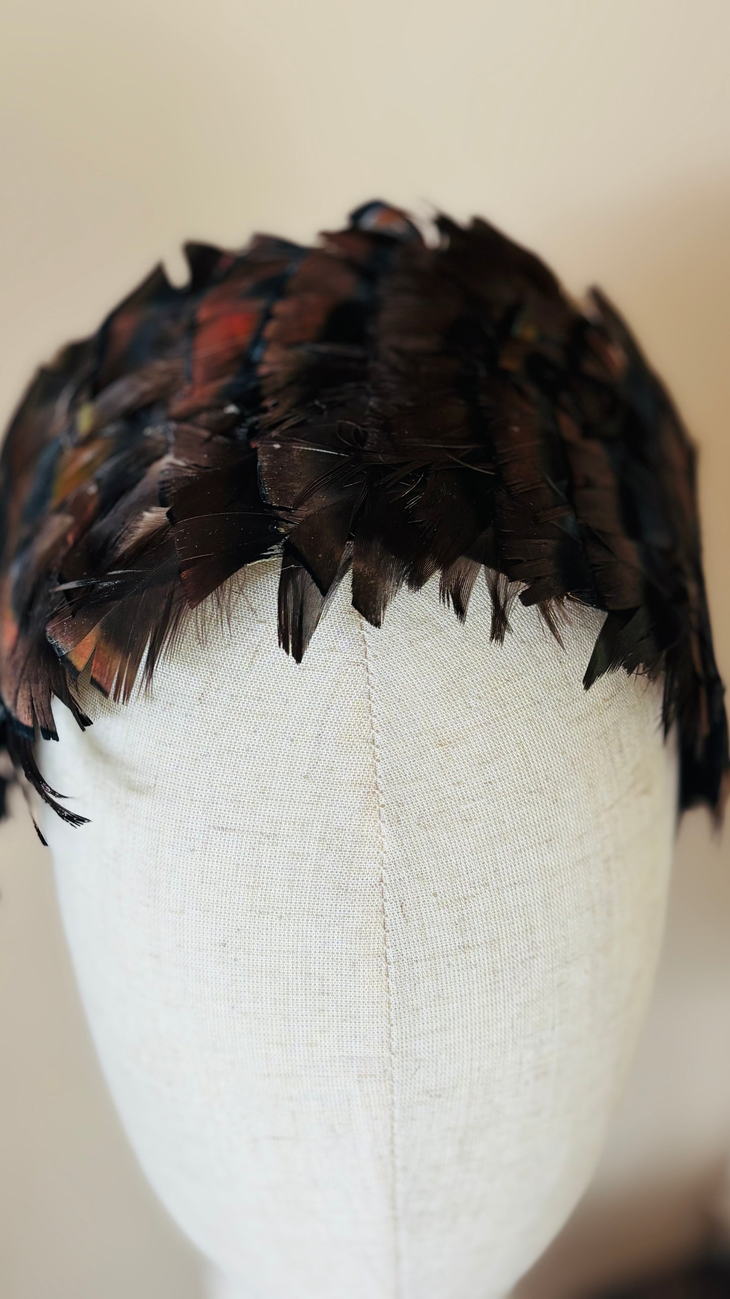 Garbo Bronze Feather Couture Headband