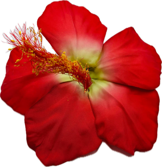 "Calista" 6" Red Amaryllis Brooch & Clip.  Pin or Clip to hair, lapel, dress, handbag, hat, necklace & more.