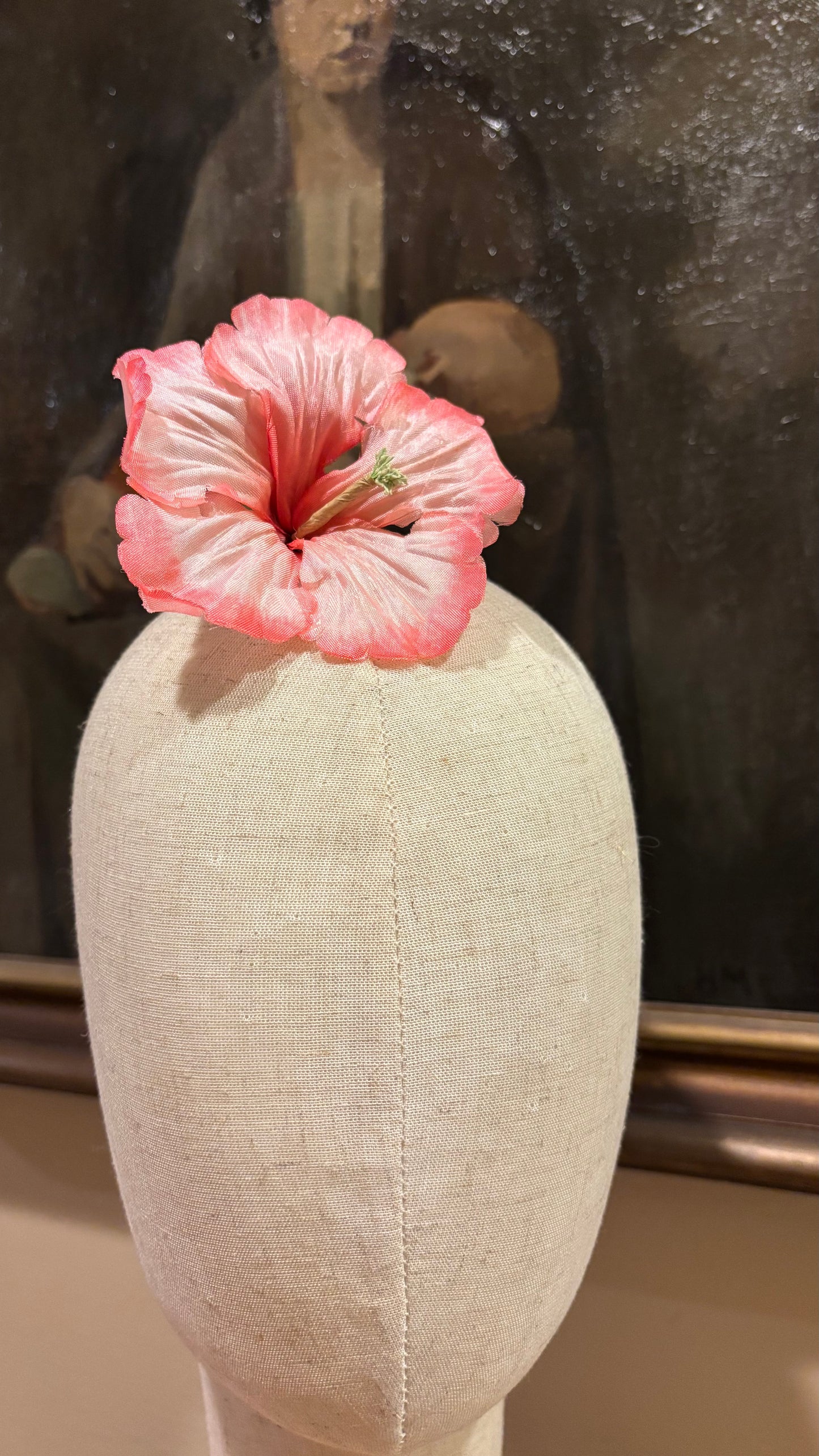 "Coral" 3" Pink Amaryllis Brooch and Clip.  Pin or Clip to hair, lapel, dress, handbag, hat and more.