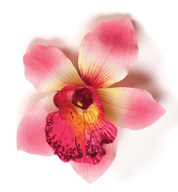 Chloe Clip Karin’s Garden 3 1/2 inches. Pink Vanda Orchid Pinch Clip. Made in the USA. As Seen In: SHOP Magazine.