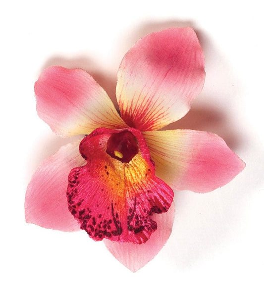 Chloe Clip Karin’s Garden 3 1/2 inches. Pink Vanda Orchid Pinch Clip. Made in the USA. As Seen In: SHOP Magazine.