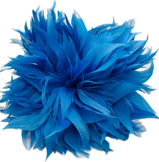 "Josephine" Feather Brooch & Clip in Blue.  Wear on your lapel, dress, in your hair, on purse, hat and more.