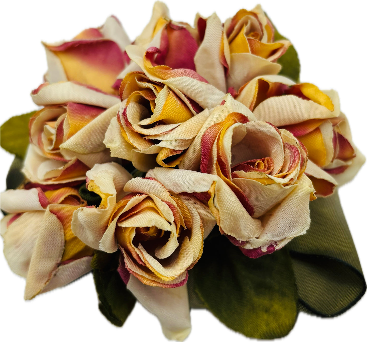 “Mary Ellen” 4” Vintage Rosebuds Brooch & Clip.  Life Like Rosebuds.