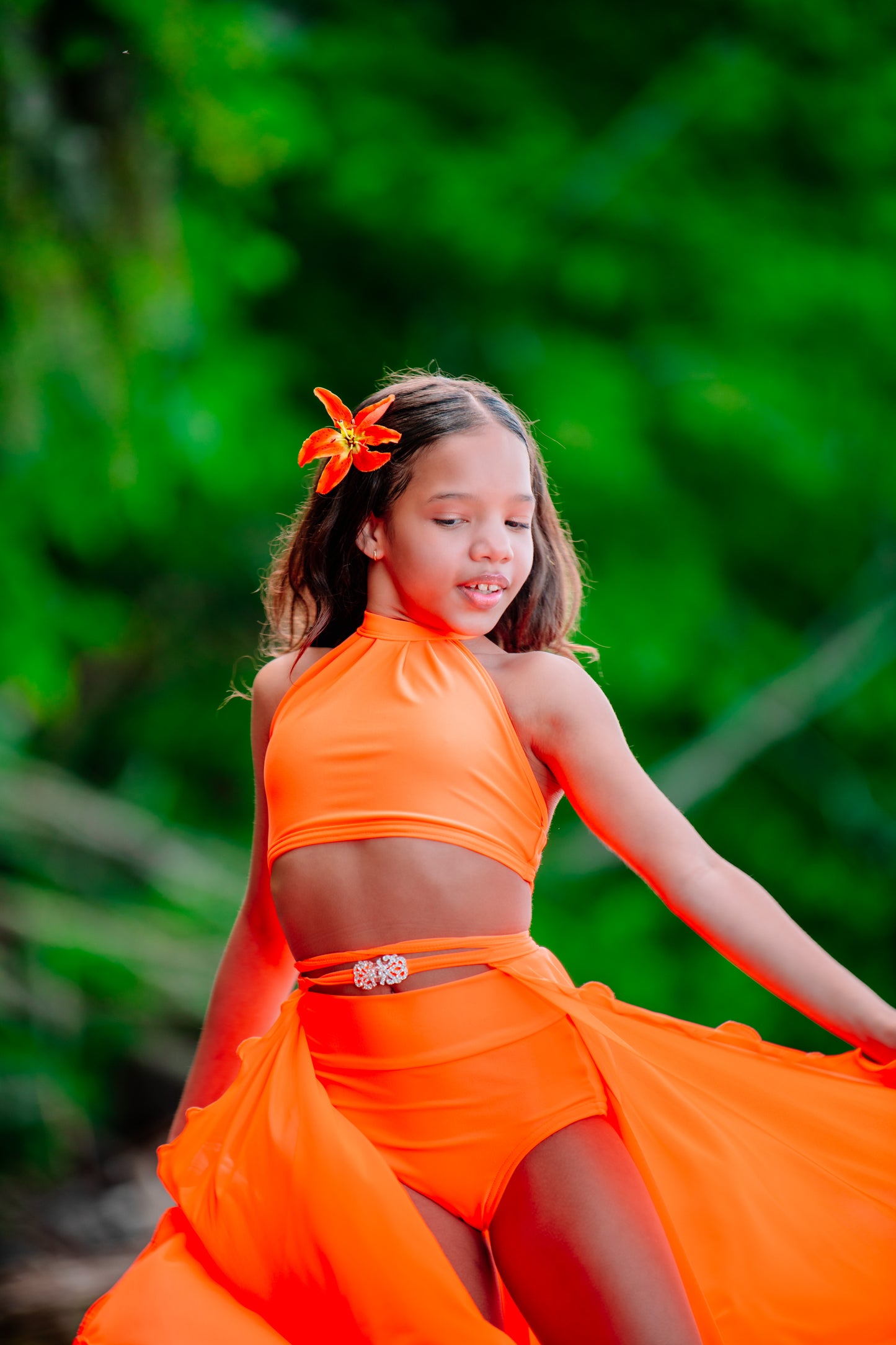 Karin's Garden Martha 3" Life like Tiger Lily pinch clip.  Wear in your hair on your tropical vacation.  Clip to your sundress, wristlet, handbag or hat.  Life like & bendable petals.