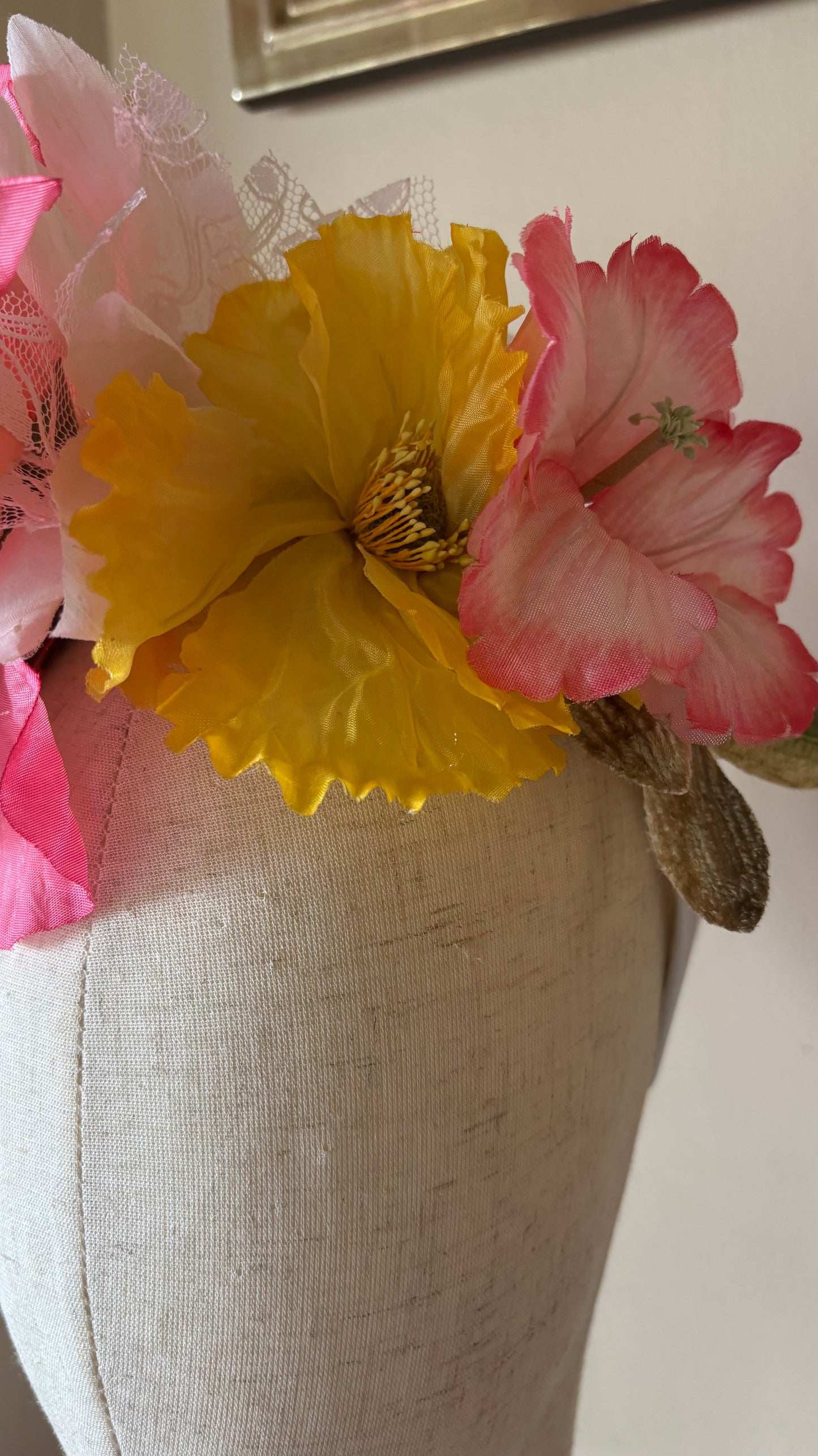 The Atelier Flora Crown Collection - A one-of-a-kind composition of rare vintage European florals and modern elements, arranged entirely by hand.