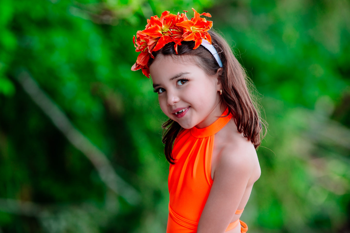 Karin’s Garden “Martha” Couture Tiger Lily Headband | Garden Party Floral Statement Headpiece | Handmade in USA