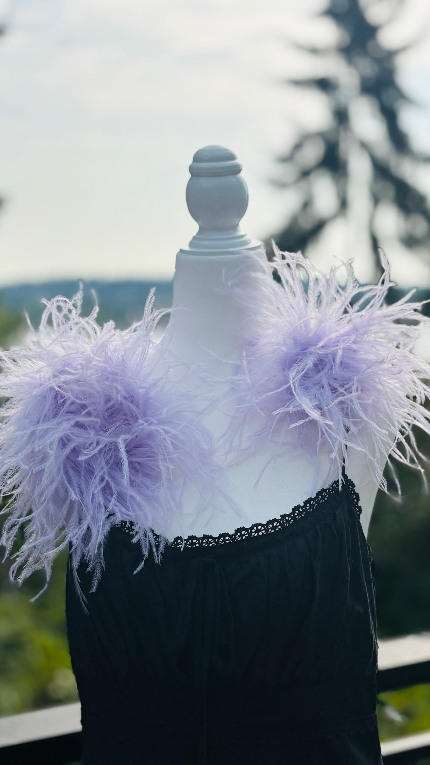"Dietrich" Petite Ostrich Pin & Clip in Lavender.  Made in the USA. Genuine Ostrich. Available in many colors.  Available in Petite or Grand