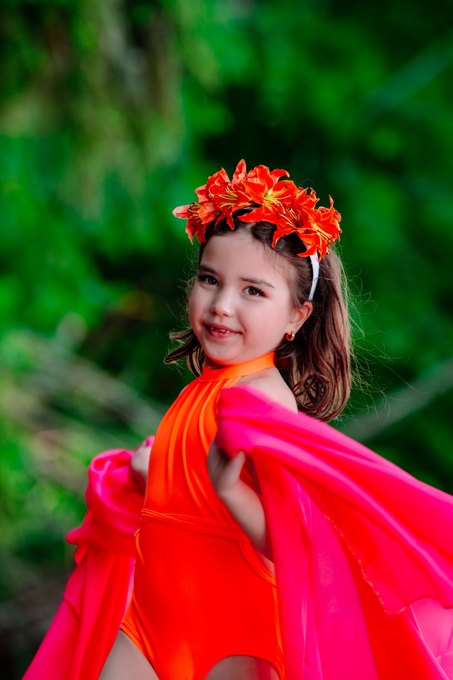 Karin’s Garden “Martha” Couture Tiger Lily Headband | Garden Party Floral Statement Headpiece | Handmade in USA